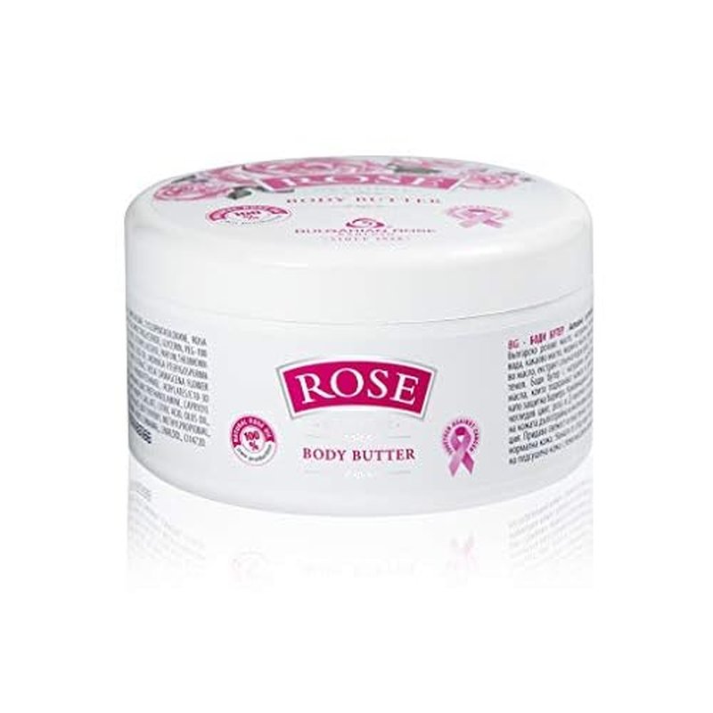 Bulgarian Rose Body Butter with Natural Rose Oil, Nourishing & Moisturizing, Hydrating Skin Care, Rejuvenating Body Lotion