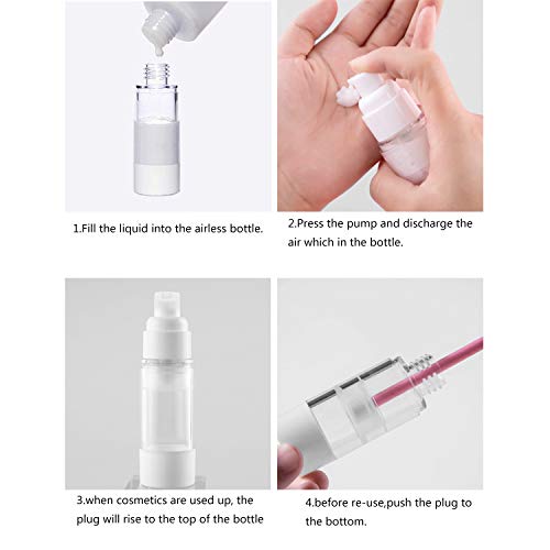 TRENDBOX 120ml / 4oz Airless Vaccum Pump Travel Bottles for Lotions, Cream - 4 Pack