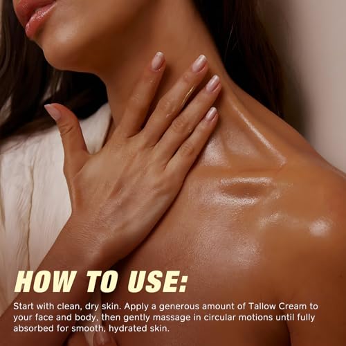Tallow Skin Balm with Castor Oil & Frankincense, Moisturizing Balm for Face & Body, Helps Support Skin Moisture Barrier