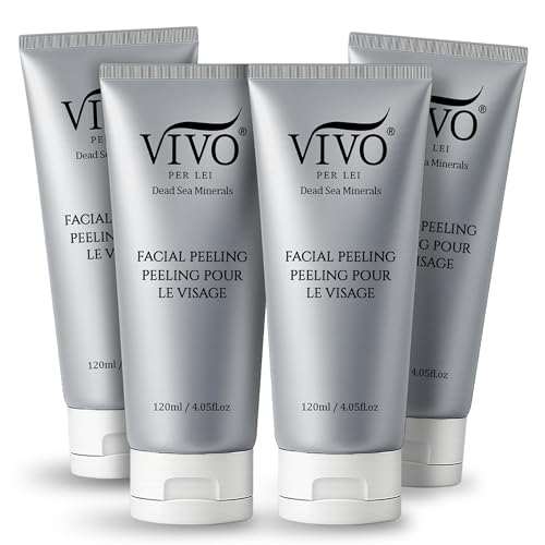 Vivo Per Lei Facial Peeling Gel - Helps Address Dead Skin Buildup - Gentle Exfoliating Gel for Rough, Dry, Sensitive or Mature Skin - Face and Body Scrub - Non Abrasive - 4.05 Fl. Oz. - Pack of 4