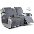 VANSOFY Waterproof Loveseat Recliner Cover with Console Dark Gray 2 Seater