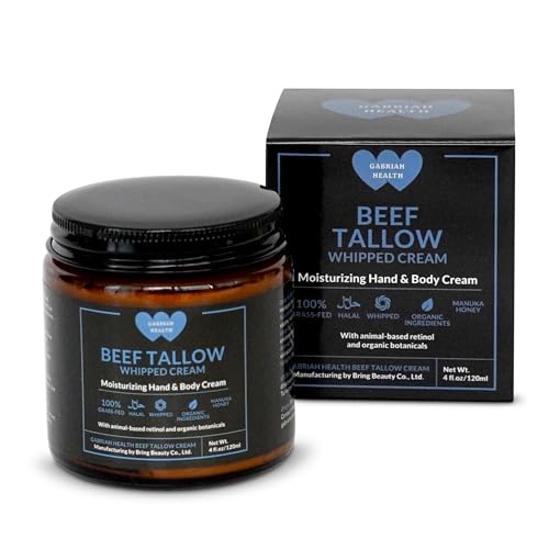 Beef Tallow Face & Body Cream ? Halal, 100% Grass-Fed Cow Tallow with Manuka Honey, Shea Butter, Vitamin E, Collagen & Peptides ? Deep Moisturizing Skin Cream Net Wt. 4 oz (113 g)