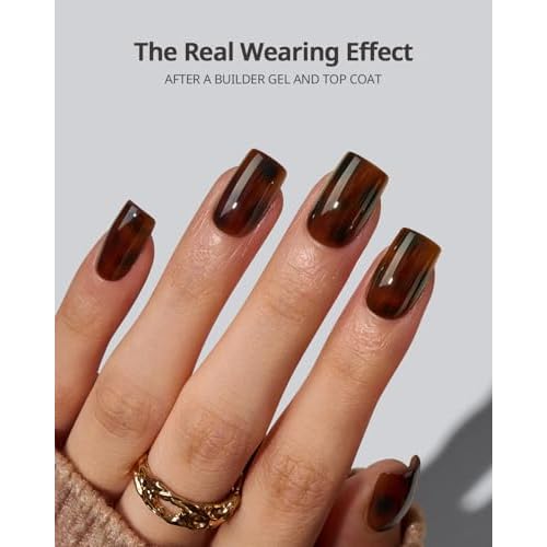 BTArtboxnails SOFTCOATTIPS Press On Nails - Tortoiseshell Short Square Press On Nails, 96Pcs Salon Quality Soak Off Soft Gel Nail Tips in 16 Sizes