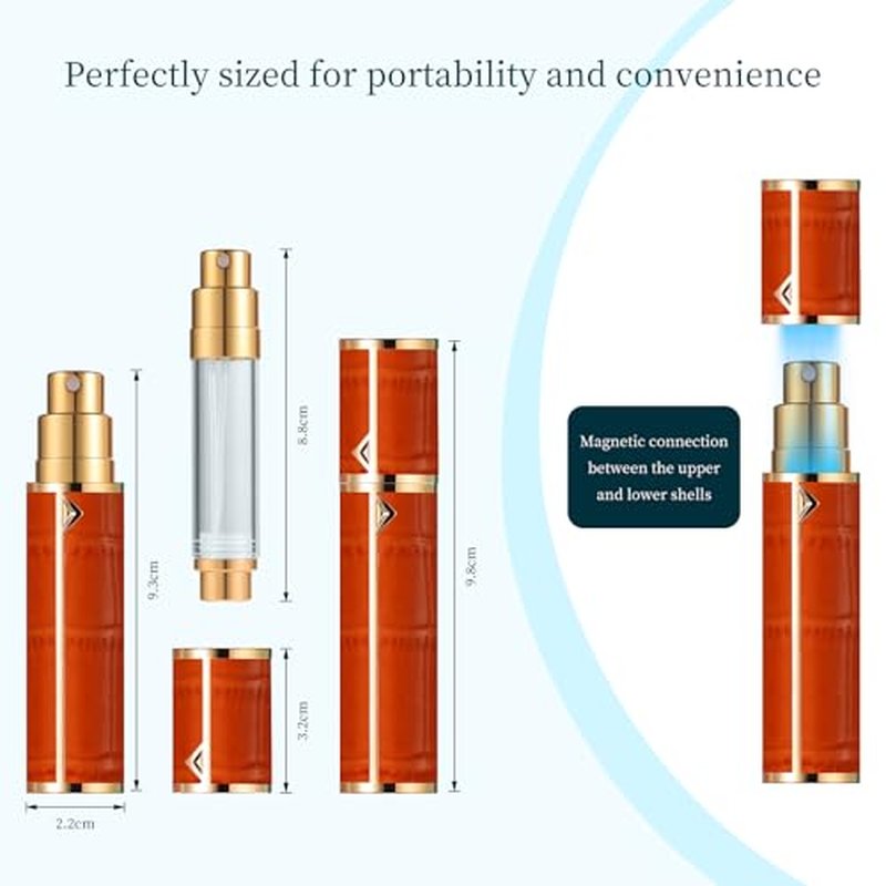 5ml Perfume Atomizer Travel Refillable,Mini Cologne Dispenser, Bottom-Filling Fragrances Perfumes Bottle,Portable Sprayer Pocket Size for Women Men Cruise Car Trip Gift£¨Black£©