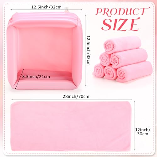 FillTouch Pink Foot Spa Kit with Towels for Kids - Spa Party Supplies