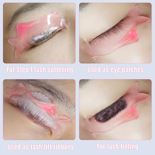 Flat Lash Lift Shields Korean Lash Lift Rods Glueless For NO.1 Perm Soften Eyelash Lift Pads Tools (Rose)