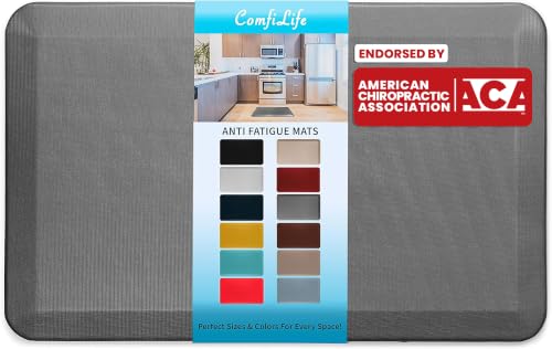ComfiLife Anti-Fatigue Floor Mat 20x39 Inch Charcoal - Kitchen & Standing Desk Comfort