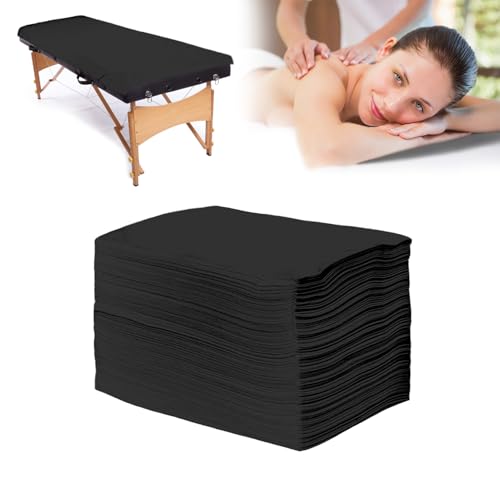 Black Disposable Massage Table Sheets 31x71in Non-Woven Bed Cover SPA Spa Bed Cover