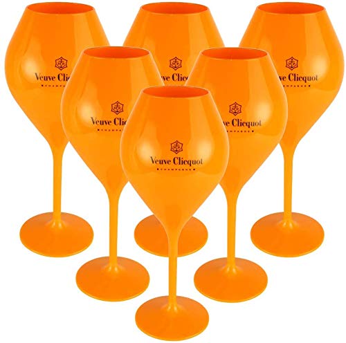 6-Pack Yellow Polycarbonate Champagne Flutes - Poolside Glasses Set
