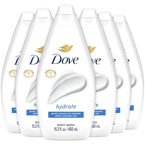 Dove Hydrate Body Wash 6-Pack - Moisturizing Shower Gel for Dry Skin