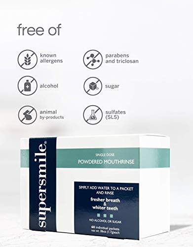 Supersmile Powdered Mouth Rinse Fresh Mint 3.6oz Pack of 1 - 60 Single-Dose Packets