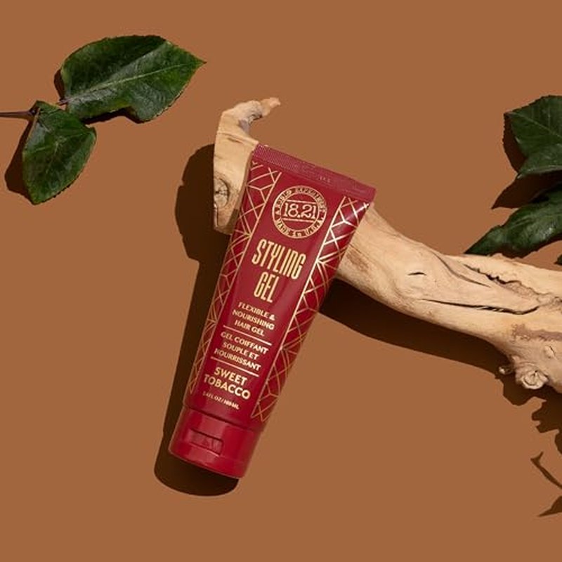 18.21 Man Made Hair Styling Gel for Men, Weightless All-Day Flexible Hold, 3oz. Original Sweet Tobacco Scent