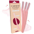 Carmesi Facial Razor for Women | Painless & Precision Face Hair Removal | for Peach Fuzz, Eyebrow, Chin & Upper Lip | Gentle Exfoliation & Smoother Skin | (3 Count)