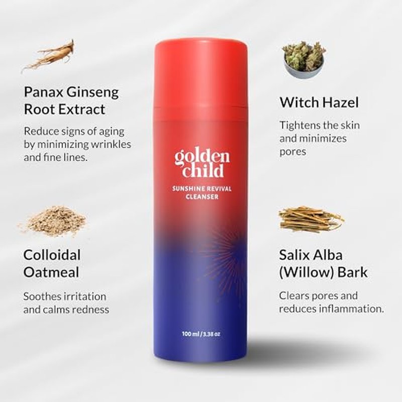 Golden Child - Sunshine Revival Cleanser - Daily Cleanser for Sensitive Skin & combination Skin. Deep Cleans & Fights Breakouts.