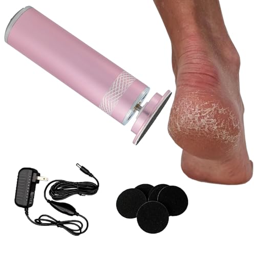 High Power Electric Foot Callus Remover, 2025 Upgrade with 100-inch Extra-Long Cord and 60 Replaceable Sandpaper Discs, Electric Foot File for Cracked Heels and Dead Skin, Rose Pink