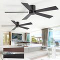 ZYD 2-Pack 42 Inch Black Ceiling Fans with Remote, No Light, Reversible DC Motor, Indoor & Outdoor