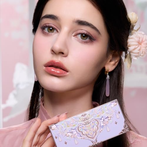 Flower Knows Butterfly Cloud Collar Embossed Six-Color Makeup Palette,Muted Purple-gray Face Palette with 4 Matte + 2 Shimmer Shades,Blendable Smooth Cute Make Up,0.23 oz(03 Incense Purple Haze)