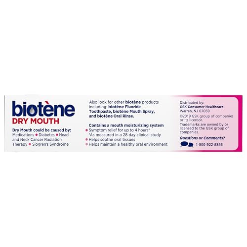 Biotene Oral Balance Moisturizing Gel, Alcohol Free Gel and Dry Mouth Gel, Flavor Free, 1.5 Oz