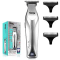 DSP Professional Trimmers for Barbers, T Blade Beard Trimmer for Men, Cordless Zinc Alloy Material Edgers Trimmer (Silver)