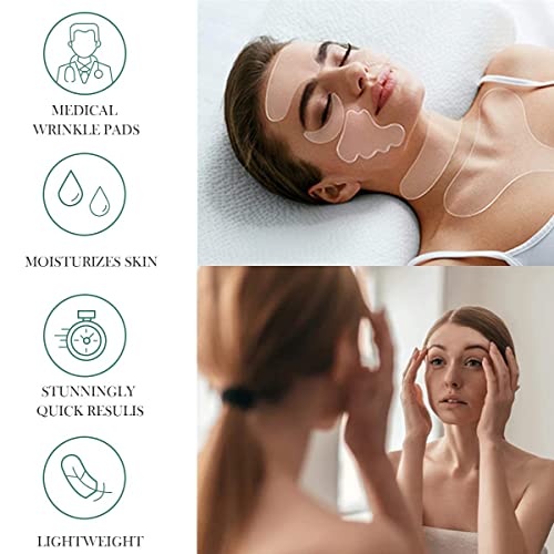 Neck Wrinkle Patches Reusable Chest Wrinkle Pads - 11 pcs Anti Wrinkles pads Silicone face patches for Skin Lines Prevention,Overnight Wrinkle Remover while Sleeping