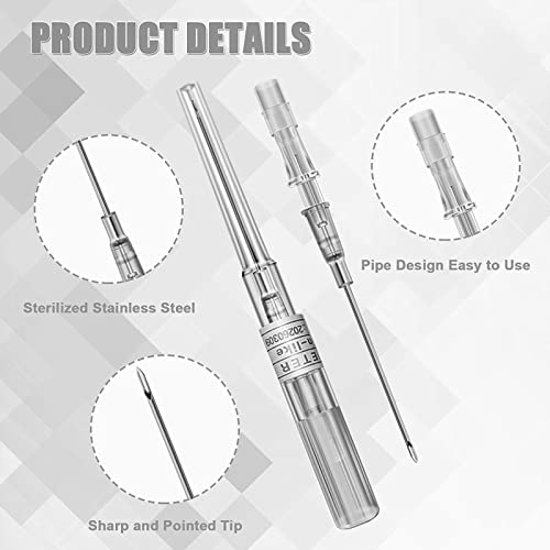 Catheter Piercing Needles 16G 50pcs Stainless Steel Cannula for Body Piercing - Safe Disposable