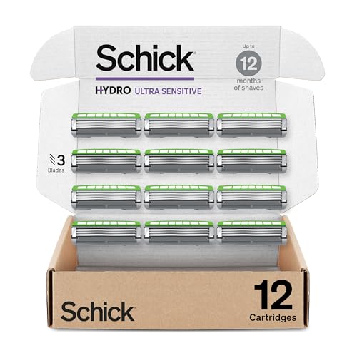Schick Hydro Ultra Sensitive 3-Blade Razor Blade Refills - 12 Count