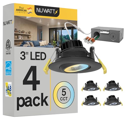 3 Inch Gimbal Recessed LED Light with CCT 2700K-5000K - 4 Pack