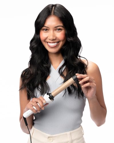 Ceramic Curling Iron with 1-Inch Barrel - Frizz Control & Heat Shield