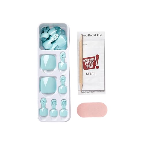 KISS Impress Color Toenails Press on 24 Pcs, Vivid Color, Simple Peel & Press Easy Apply, Hassle-Free Removal, Essential Tools Included