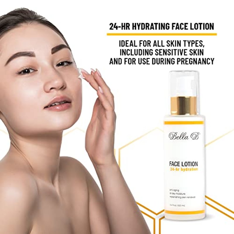 Bella B Face Lotion 3.4 oz Bottle - Facial Glow - Pregnancy Skin Care - Pregnancy Face Moisturizer - Pregnancy Safe - Healthy Beauty - Natural Face Moisturizer - Natural Face Lotion