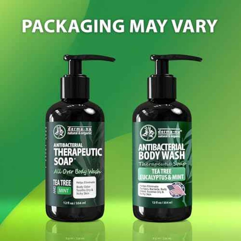Derma-Nu Therapeutic Antibacterial Soap & Tea Tree Body Wash ? For Jock Itch, Athlete¡¯s Foot, Eczema & Back Acne ?For Men and Women Safe for All Skin Types ? 12 oz