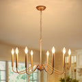 Farmhouse Chandelier - 8 Light Rustic Gold Pendant Ceiling Light for Dining & Living Room - Variation: Gold / 8 Light