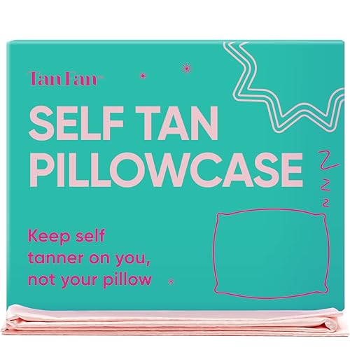 Tan Fan Self Tan Sleep Sac for Dark Tanner + Pillowcase - Keep Sheets + Pillows Clean from Self Tanner Stains - 100% Cooling Silky Poly - Won¡¯t Rub or Absorb Tanning Lotion - Lightweight Breathable