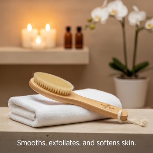 Tiger Tail Therapeutic Dry Brush for Body ? Includes Carry Bag - Exfoliating Brush for Lymphatic Massage, Cellulite Appearance, Skin Rejuvenation, Dead Skin Cell Removal/Detox, Fascia Massage