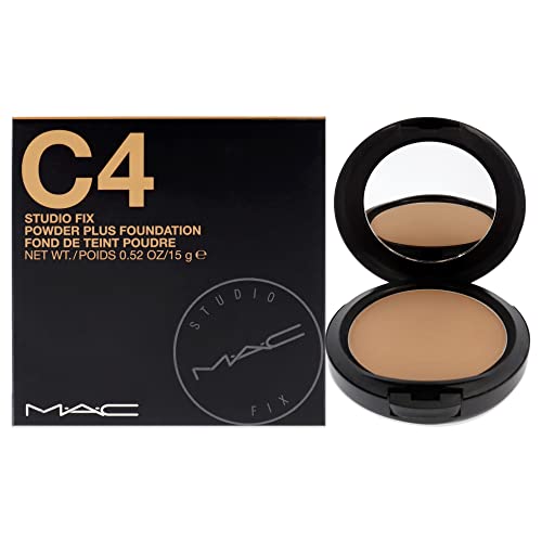 Powder Foundation for Women - MAC Studio Fix Plus C4 0.52 oz, Matte Finish