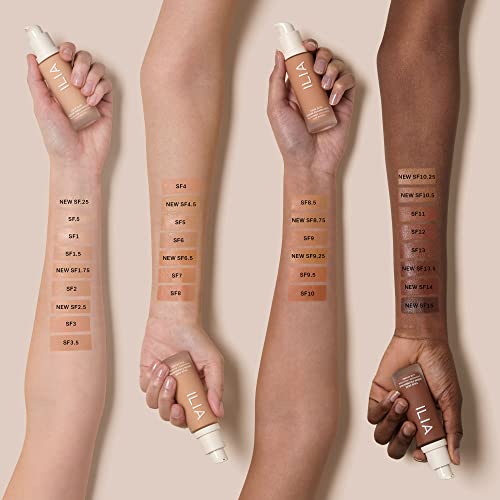 ILIA - True Skin Serum Foundation | Non-comedogenic, Cruelty-Free, Vegan, Weightless Feel, Buildable Coverage, Safe For Sensitive Skin (Salina, Light-Medium with Neutral Undertones SF5)