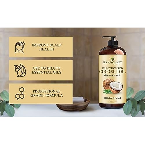 Handcraft Blends Total Body Hydration Set: Sweet Almond Oil and Fractionated Coconut Oil ? (2 x 16 Fl Oz) ? 100% Pure & Natural ? Premium Carrier Oils for Skin, Hair, and Massage