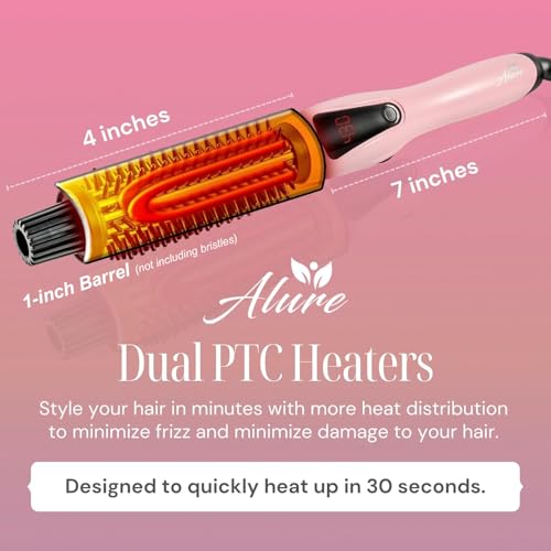 Heated Styling Brush 3-in-1 Ionic Curling Iron & Straightener for All Hair Types