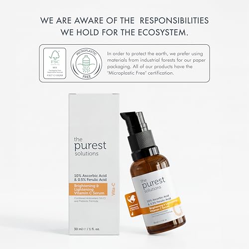 Vitamin C Brightening Serum with Ferulic Acid - Revitalize Dull Skin - Vegan, 1 fl oz