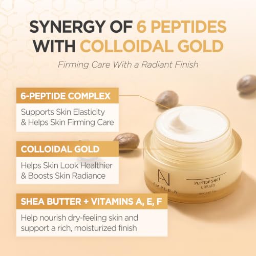 AMPLE:N Peptide Shot Face Moisturizer with 6 Peptides, Shea & Gold, 2.02 oz