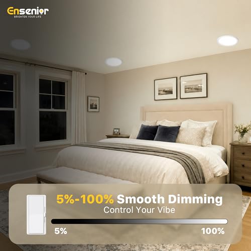 8 Inch Dimmable LED Recessed Light 5CCT Canless Wafer - Energy Saving, Easy Install
