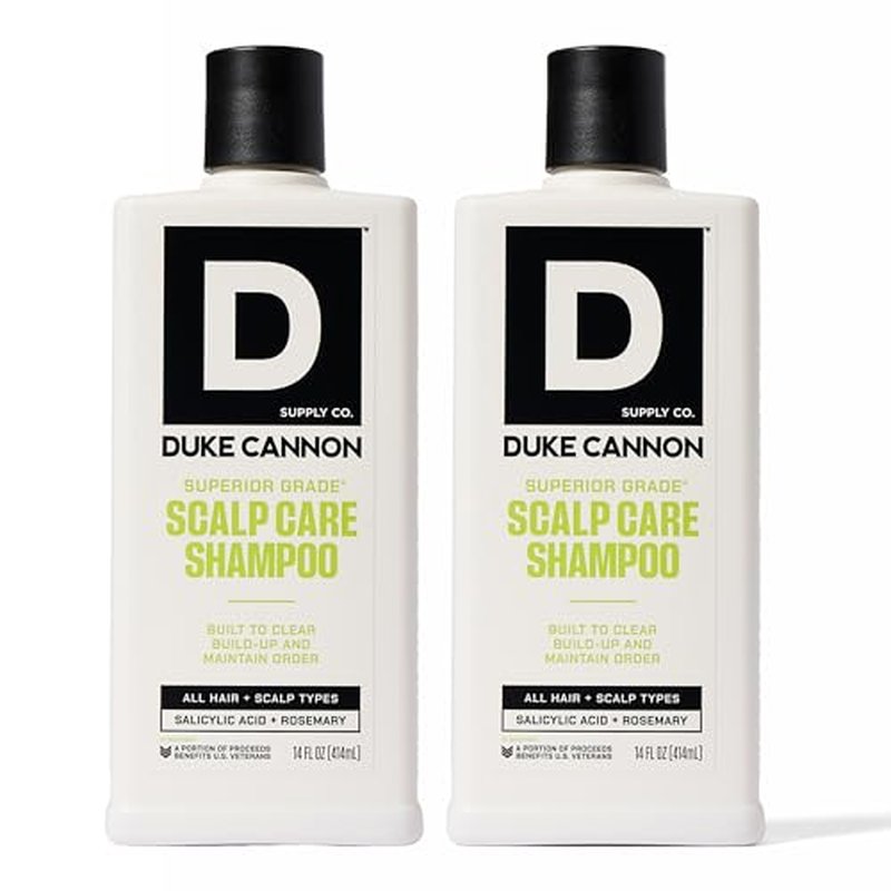 Duke Cannon Superior Grade Scalp Care Shampoo for Men, 14 oz ? Salicylic Acid for Build-Up Removal, Rosemary & Arnica for Scalp Soothing, Wheat Protein for Strength, Sulfate-Free