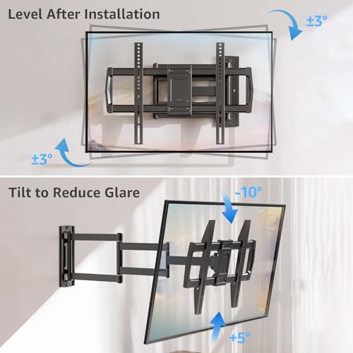37.9-Inch Long Full Motion TV Wall Mount for 42-75 Inch Screens - Corner Mount, Extension & Tilt