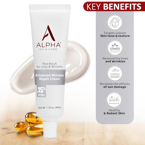 Alpha Skin Care Wrinkle Repair Cream 0.15% Retinol 1.05 Oz - Anti-Aging Serum