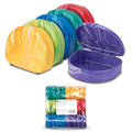 Practicon Marble Retainer Cases with Labels - Assorted Colors, 24 Pack