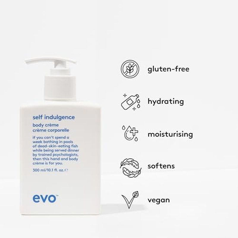 EVO Self Indulgence Moisturizing Body Cream for Dry Skin Types, Men & Women - Hydrates & Soothes, Vegan Body Lotion - 10.1 fl oz