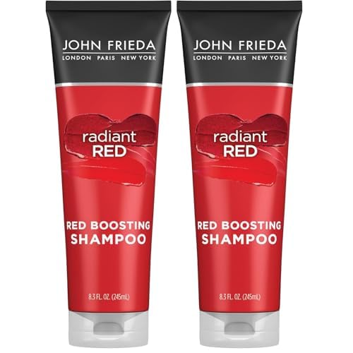 John Frieda Radiant Red, Boosting Shampoo, Enhances and Protects Red Tones with Pomegranate Extract and Vitamin E for Natural or Color-Treated Red Hair, 8.3 Oz (Pack of 2)