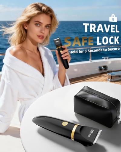 Ufree 3-in-1 Bikini & Facial Trimmer Electric Razor for Women - Black Gold