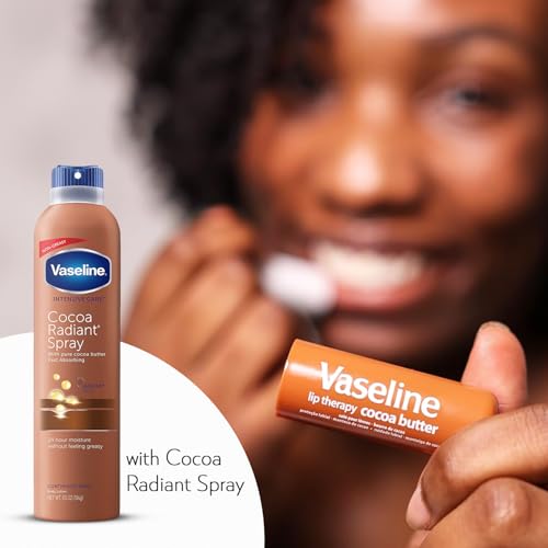 Vaseline Cocoa Radiant Spray Body Lotion 2-Pack + Lip Therapy Stick, 4.33 oz Each