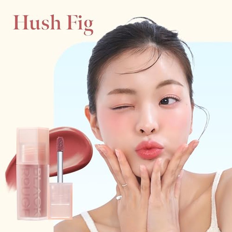 BLACK ROUGE, Double Layer Over Velvet Sweet Tangerine, DL28 Hush Fig ? Korean Sheer Glow Velvet Lip Tint, Long Lasting, Non-Smudge, Vitamin C Infused, Hydrating, Jeju Tangerine Scent